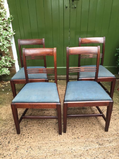 Set of 4 Late C18th George III Period Mahogany Dining Chairs.
