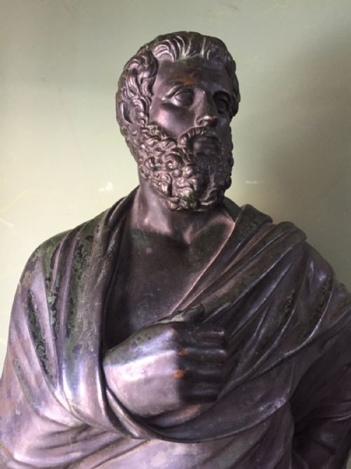 C19TH FRENCH BRONZE 'GRAND TOUR' SOUVENIR STUDY OF SOPHOCLES BY FBARBEDIENNE FOUNDRY PARIS - ADDITIONAL PHOTO 1