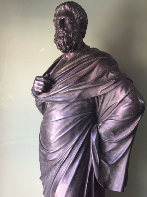 C19TH FRENCH BRONZE 'GRAND TOUR' SOUVENIR STUDY OF SOPHOCLES BY FBARBEDIENNE FOUNDRY PARIS - ADDITIONAL PHOTO 8