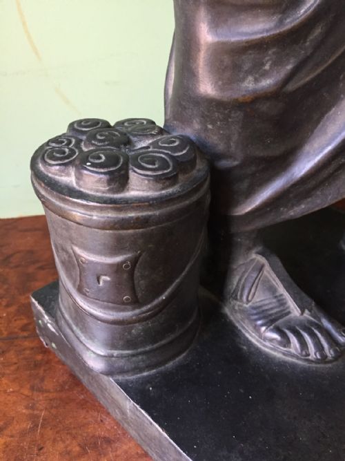 C19TH FRENCH BRONZE 'GRAND TOUR' SOUVENIR STUDY OF SOPHOCLES BY FBARBEDIENNE FOUNDRY PARIS - ADDITIONAL PHOTO 9