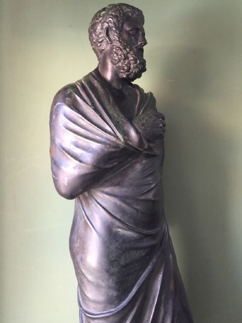 C19TH FRENCH BRONZE 'GRAND TOUR' SOUVENIR STUDY OF SOPHOCLES BY FBARBEDIENNE FOUNDRY PARIS - ADDITIONAL PHOTO 10