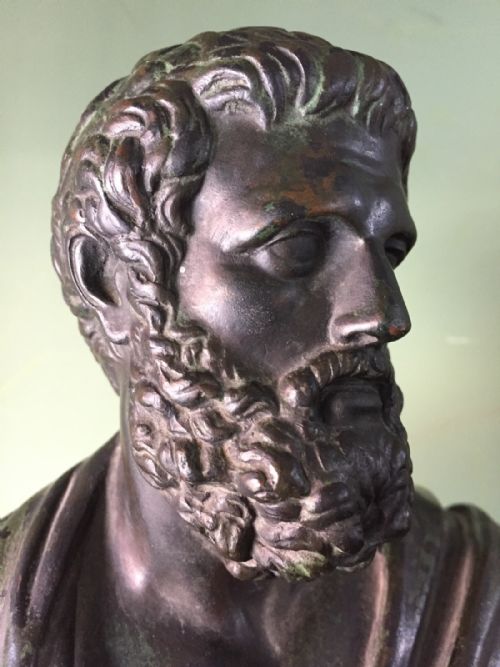 C19TH FRENCH BRONZE 'GRAND TOUR' SOUVENIR STUDY OF SOPHOCLES BY FBARBEDIENNE FOUNDRY PARIS - ADDITIONAL PHOTO 13