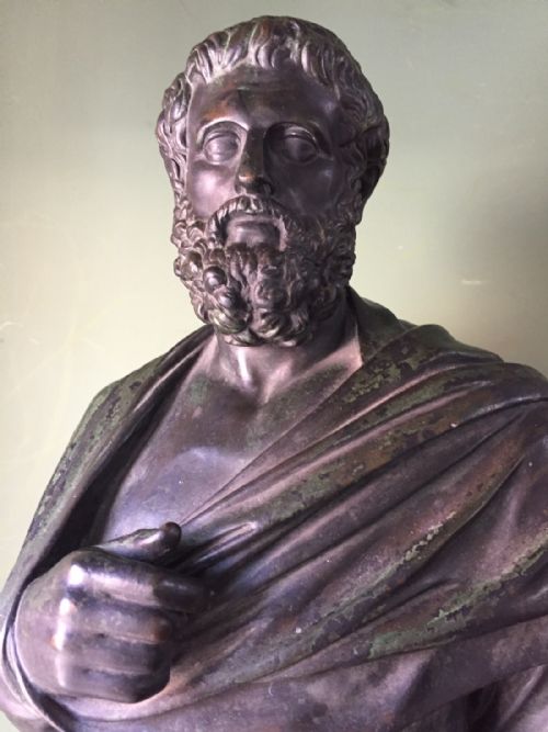 C19TH FRENCH BRONZE 'GRAND TOUR' SOUVENIR STUDY OF SOPHOCLES BY FBARBEDIENNE FOUNDRY PARIS - ADDITIONAL PHOTO 14