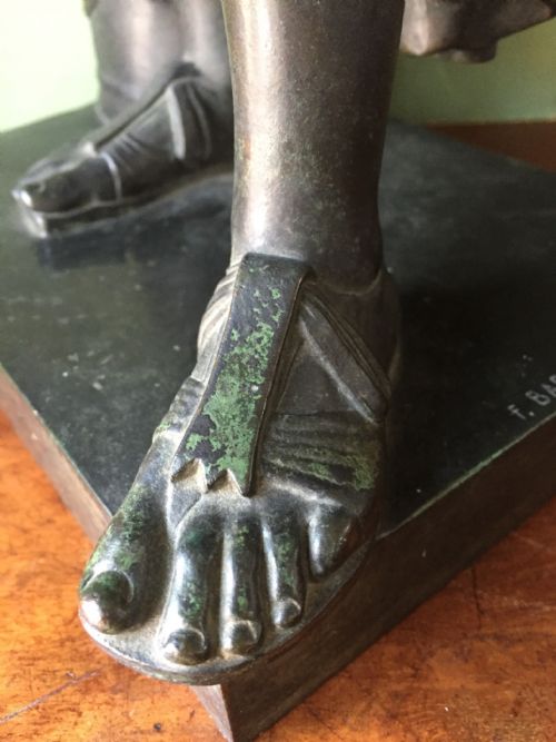 C19TH FRENCH BRONZE 'GRAND TOUR' SOUVENIR STUDY OF SOPHOCLES BY FBARBEDIENNE FOUNDRY PARIS - ADDITIONAL PHOTO 12