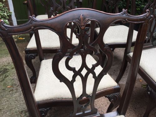 SET OF 10 MIDC19TH CARVED MAHOGANY DINING CHAIRS IN THE CHIPPENDALE STYLE - ADDITIONAL PHOTO 13