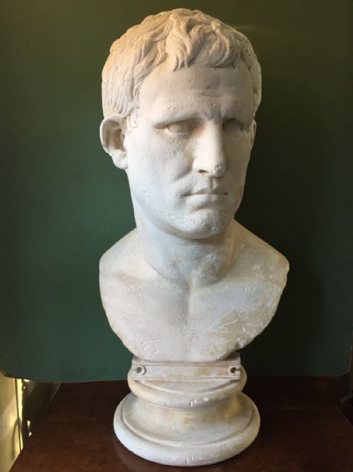 fig 1. Early C20th French plaster library bust of Marcus Vipsanius Agrippa.