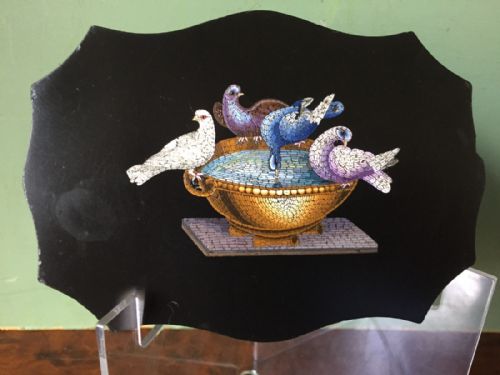 fig 1. Late C19th Italian 'Grand Tour' souvenir marble micro-mosaic inlaid paper-weight