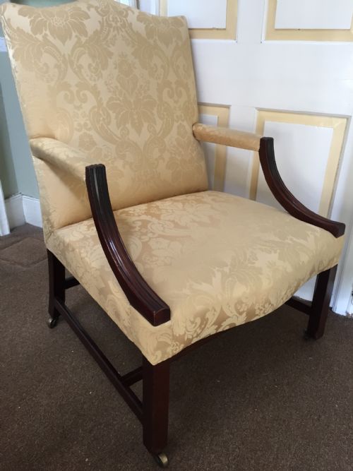 C18th George III Period Mahogany Framed 'Gainsborough' Type Armchair.