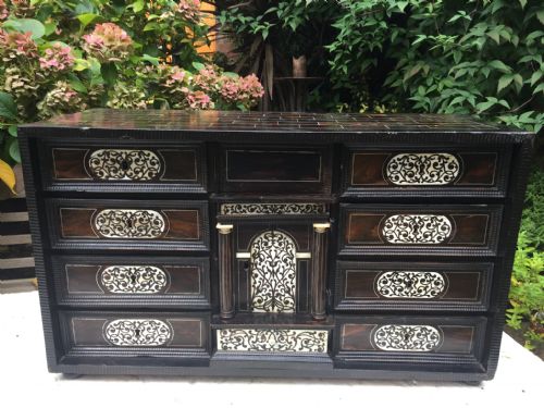 Late C18th Italian Coromandel and Ivory Inlaid Table Cabinet.
