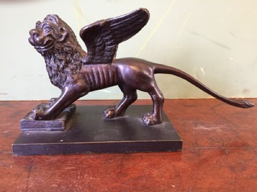 C19th Italian Venetian Bronze 'Grand Tour' Souvenir Sculpture of the Lion of St. Mark.