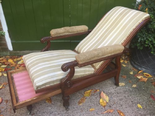 EARLY C19TH GEORGE IV PERIOD RECLINING MAHOGANY LIBRARY ARMCHAIR IN THE MANNER OF ROBERT DAWS' PATENT DESIGN - ADDITIONAL PHOTO 5