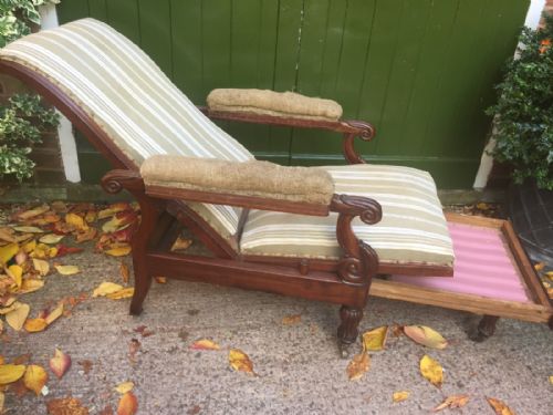 EARLY C19TH GEORGE IV PERIOD RECLINING MAHOGANY LIBRARY ARMCHAIR IN THE MANNER OF ROBERT DAWS' PATENT DESIGN - ADDITIONAL PHOTO 6
