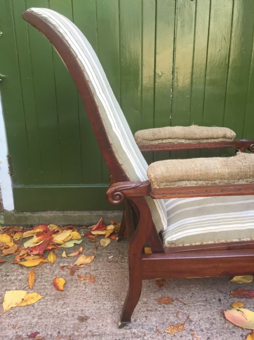EARLY C19TH GEORGE IV PERIOD RECLINING MAHOGANY LIBRARY ARMCHAIR IN THE MANNER OF ROBERT DAWS' PATENT DESIGN - ADDITIONAL PHOTO 11