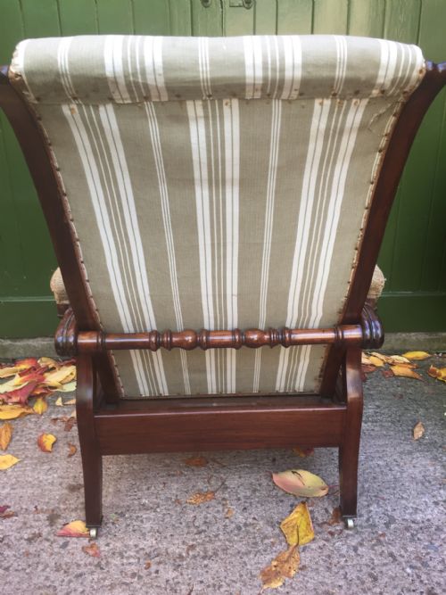 EARLY C19TH GEORGE IV PERIOD RECLINING MAHOGANY LIBRARY ARMCHAIR IN THE MANNER OF ROBERT DAWS' PATENT DESIGN - ADDITIONAL PHOTO 13