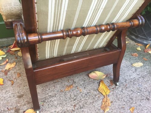 EARLY C19TH GEORGE IV PERIOD RECLINING MAHOGANY LIBRARY ARMCHAIR IN THE MANNER OF ROBERT DAWS' PATENT DESIGN - ADDITIONAL PHOTO 12