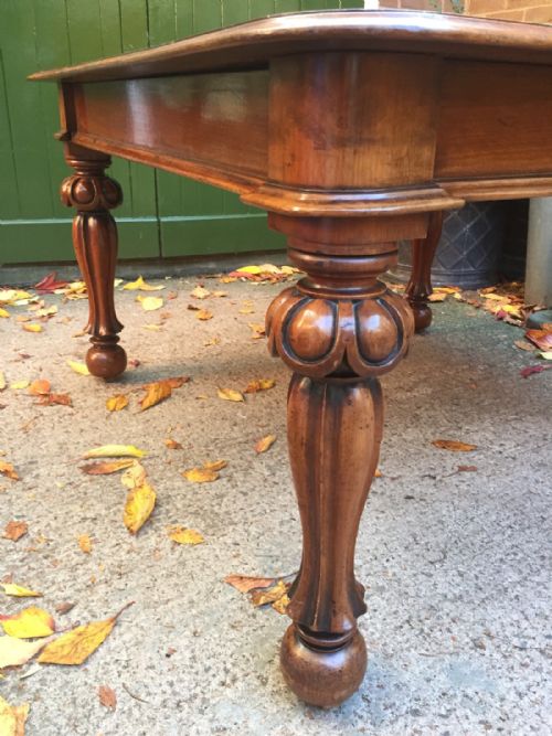 fig 2. Early C19th George IV period 'pull-out' action extending mahogany dining table with 3 original extra leaves .