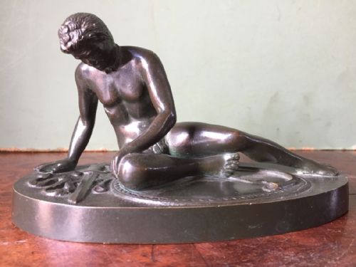 Late C19th 'Grand Tour' Souvenir Bronze Reduction , After the Antique , of "The Dying Gaul".