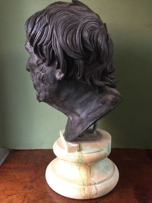 fig 2. Late C19th Italian Neapolitan bronze bust study of Seneca , after the antique, known as the