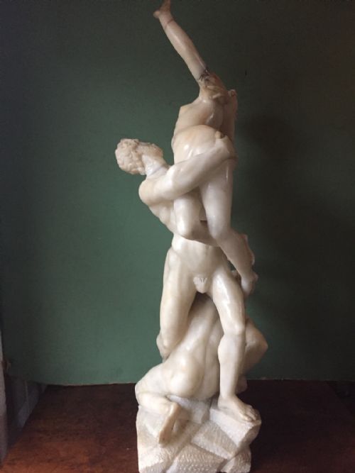 fig 2. Late C19th Italian 'Grand Tour' souvenir carved alabaster sculpture group after Giambologna