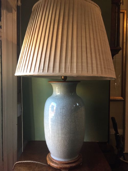 Late C19th/early C20th Chinese Qing Dynasty Porcelain Lamp.