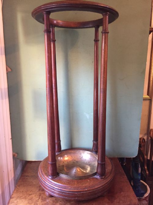 Mid C19th Victorian Period Circular Mahogany Stick / Umbrella Stand.