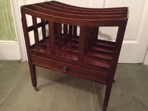 LATE C18TH GEORGE III SHERATON PERIOD MAHOGANY CANTERBURY - ADDITIONAL PHOTO 2