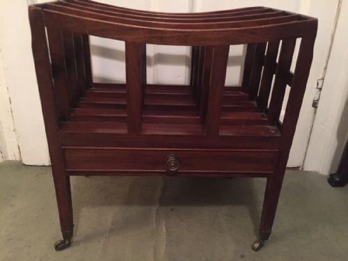 LATE C18TH GEORGE III SHERATON PERIOD MAHOGANY CANTERBURY - ADDITIONAL PHOTO 6