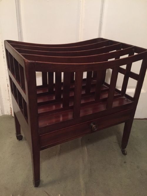 LATE C18TH GEORGE III SHERATON PERIOD MAHOGANY CANTERBURY - ADDITIONAL PHOTO 9