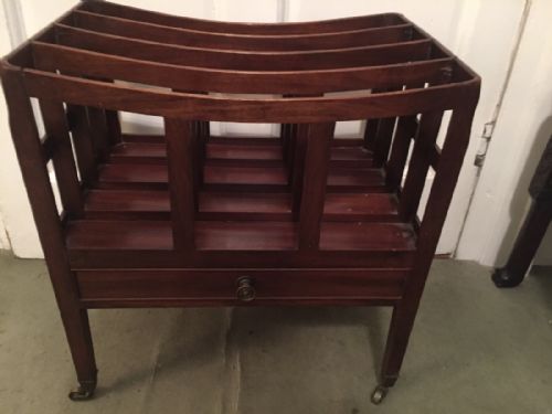 LATE C18TH GEORGE III SHERATON PERIOD MAHOGANY CANTERBURY - ADDITIONAL PHOTO 13
