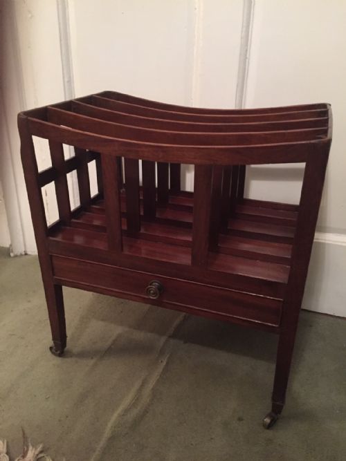 LATE C18TH GEORGE III SHERATON PERIOD MAHOGANY CANTERBURY - ADDITIONAL PHOTO 14