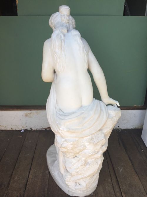 fig 2. Fine late C19th Italian carved white statuary marble figure of a bather by Pietro Bazzanti , Florence.