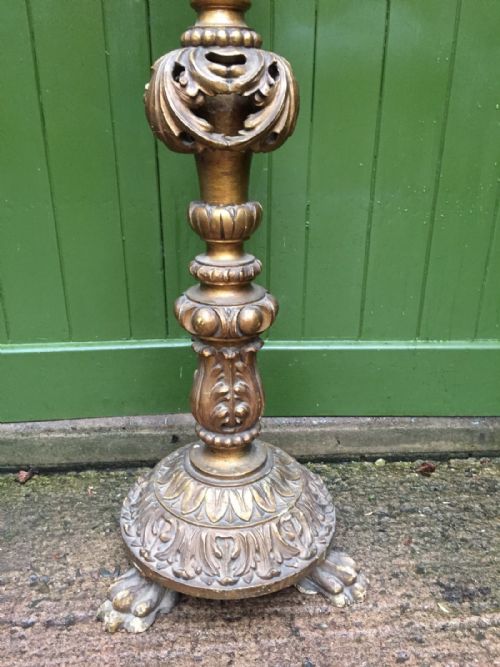 fig 1. Large early C20th Italian carved giltwood lamp standard in C17th Venetian style .