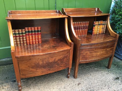 Matched "Pair" of Late C18th George III Period Mahogany Lancashire Bedside or Night-tables.
