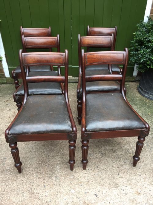 Set of 6 Early C19th George IV Period Mahogany Dining Chairs of Exceptional Quality.