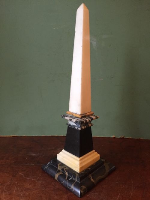 C19TH ITALIAN 'GRAND TOUR' SOUVENIR SPECIMEN MARBLE OBELISK - ADDITIONAL PHOTO 2