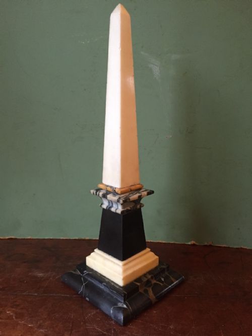 C19TH ITALIAN 'GRAND TOUR' SOUVENIR SPECIMEN MARBLE OBELISK - ADDITIONAL PHOTO 9
