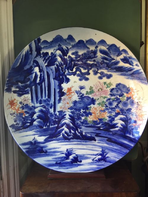 Late C19th Japanese Imari Porcelain Dish of Large Scale.