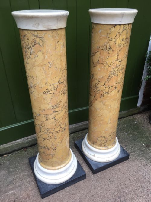 fig 1. Pair of early C19th Regency period scagliola columns.