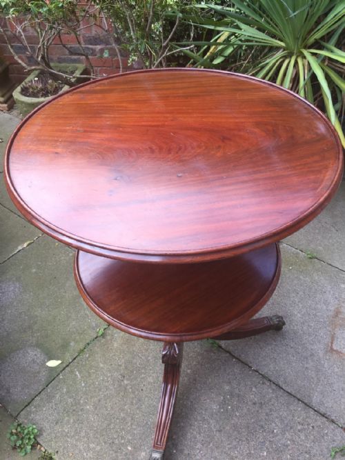 fig 1. Early C19th George IV period mahogany 2-tier revolving 'dumb-waiter ' attributed to Gillows of Lancaster.