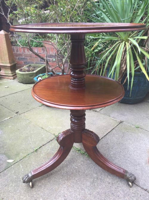 Early C19th George IV Period Mahogany 2-Tier Revolving 'Dumb-waiter ' Attributed to Gillows of Lancaster.