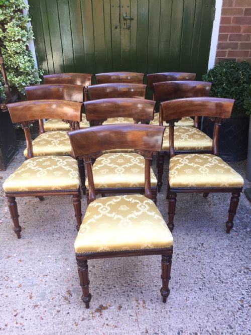 Superb Set of 10 C19th William IV Period Mahogany Dining Chairs .