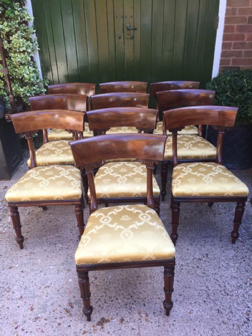 fig 2. Superb set of 10 C19th William IV period mahogany dining chairs .