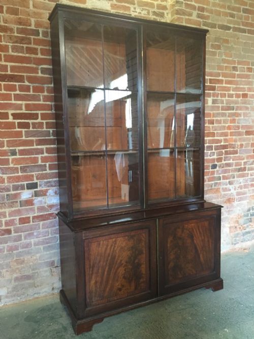 fig 2. Fine C18th early George III period mahogany library bookcase with a fitted cupboard base ,in outstanding totally original and untouched condition.