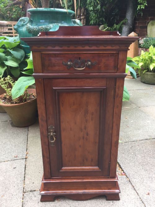fig 1. Late C19th mahogany bedside cupboard or cabinet of superior quality.