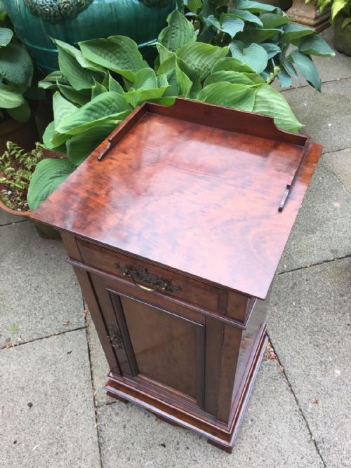 fig 2. Late C19th mahogany bedside cupboard or cabinet of superior quality.