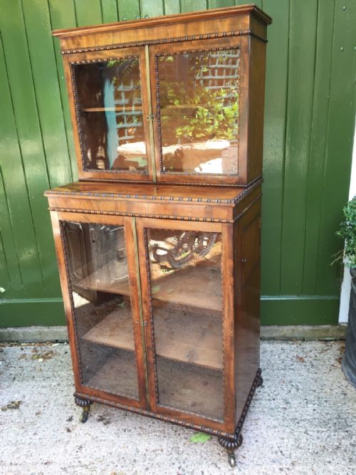 Early C19th George IV Period Mahogany 'Dwarf' Glazed Bookcase.