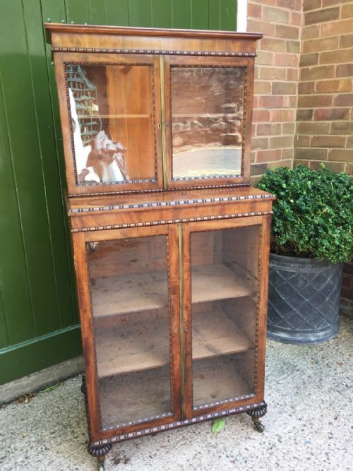 fig 2. Early C19th George IV period mahogany 'dwarf' glazed bookcase.