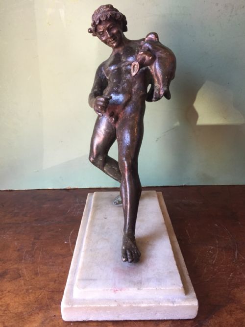 fig 1. C19th Italian 'Grand Tour' souvenir bronze figure, after the antique, of the drunken faun .