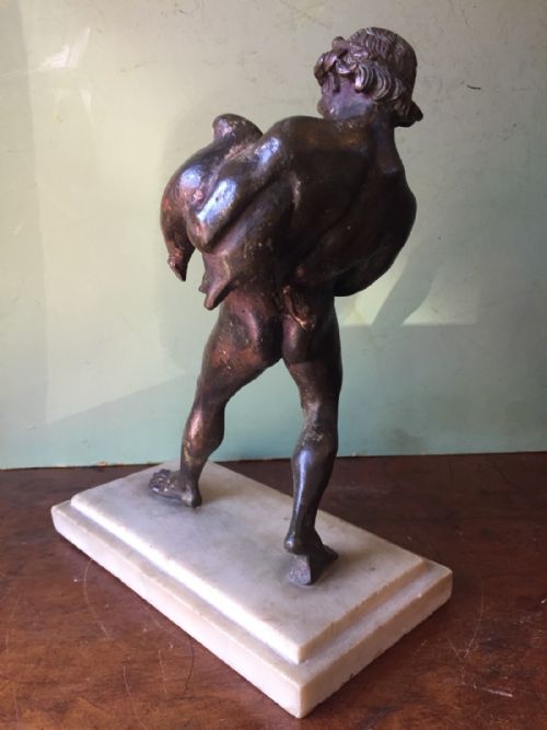 fig 2. C19th Italian 'Grand Tour' souvenir bronze figure, after the antique, of the drunken faun .