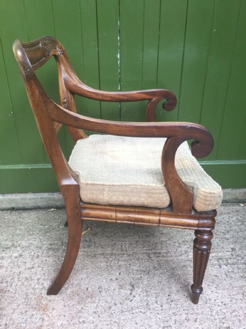 fig 3. Early C19th George IV period mahogany desk armchair of substantial proportions in the manner of Gillows of Lancaster.